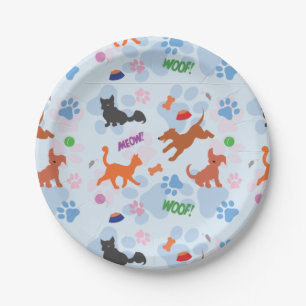 Puppies and Kittens Paper Plate