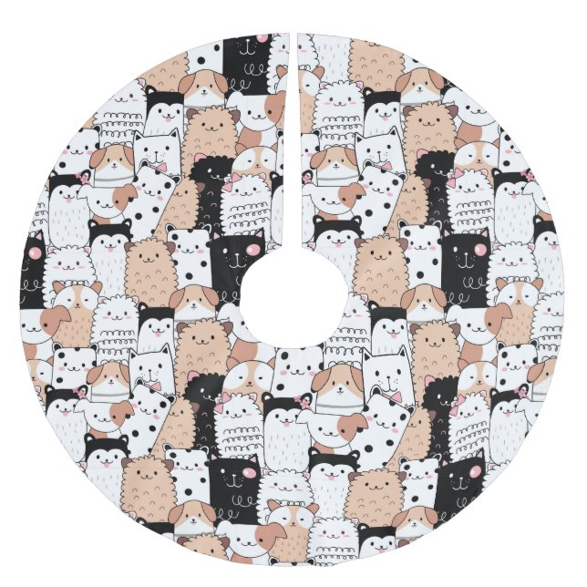 Puppies Brushed Polyester Tree Skirt (Front)