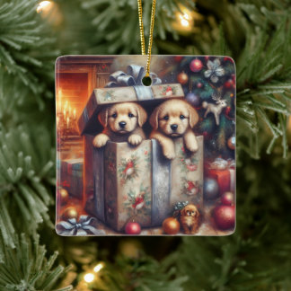 Puppies Christmas Ornament