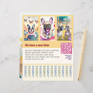 puppies for sale flyer with QR code orange