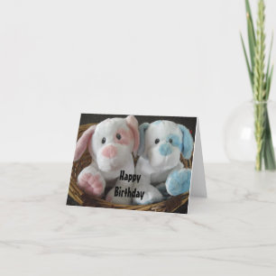 Puppies in a Basket - Happy Birthday Card