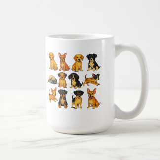 Puppies In Different Poses Coffee Mug