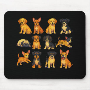 Puppies In Different Poses Mouse Mat