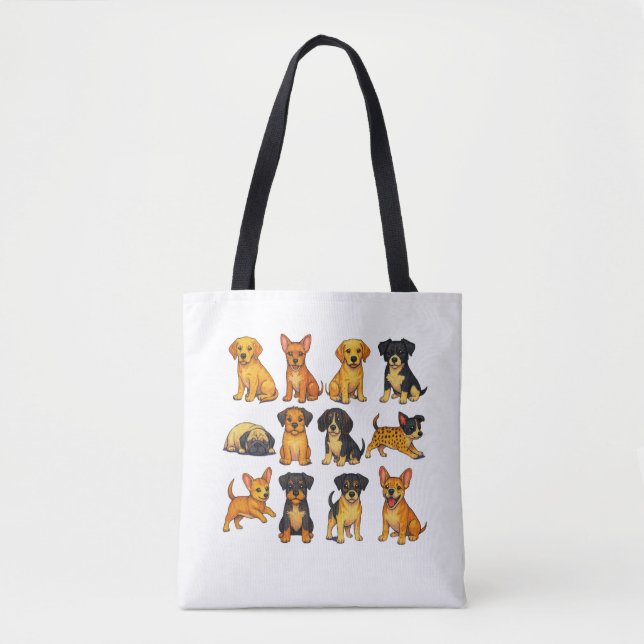 Puppies In Different Poses Tote Bag (Front)