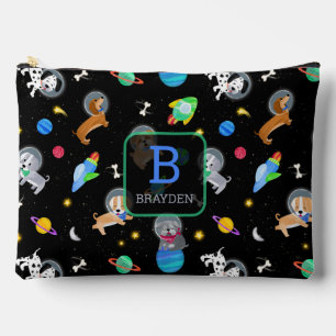 Puppies In Space Watercolor Dog Astronauts Accessory Pouch