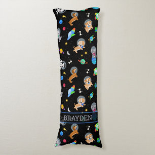 Puppies In Space Watercolor Dog Astronauts Body Cushion