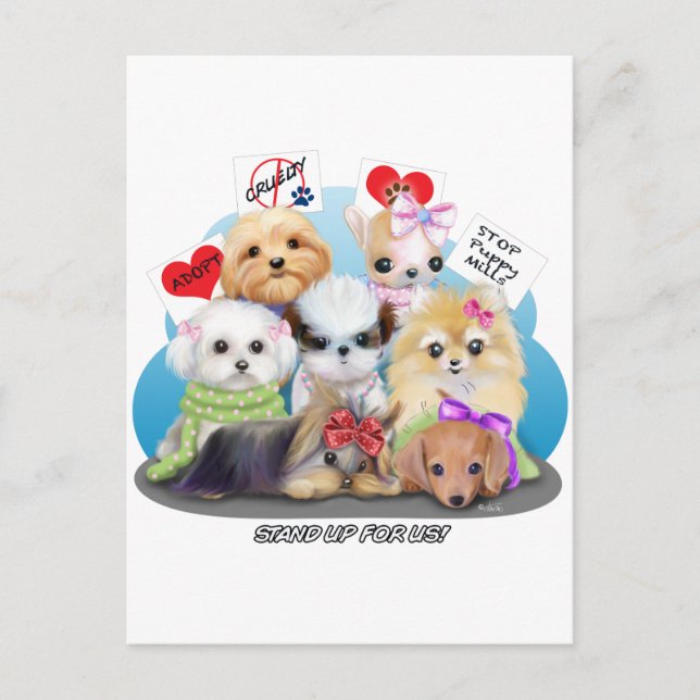 Puppies Manisfesction Postcard (Front)