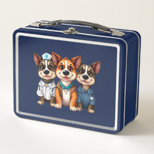 Puppies metal lunch box
