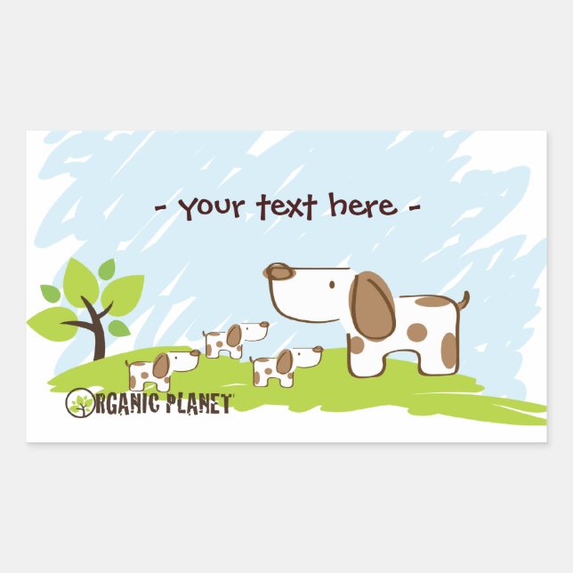 Puppies Organic Planet Stickers (Front)