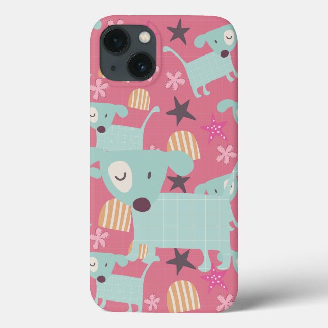 Puppies, Stars, and Flowers Case-Mate iPhone Case (Back)