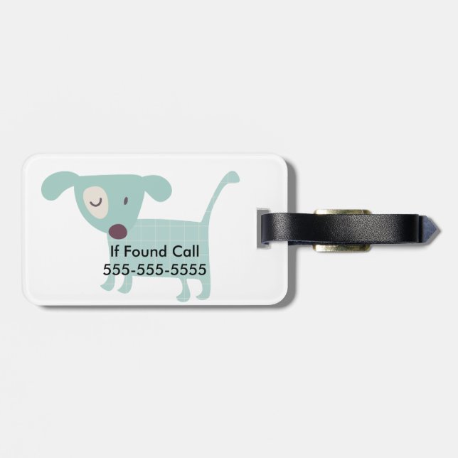 Puppies, Stars, and Flowers Luggage Tag (Back Horizontal)