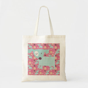 Puppies, Stars, and Flowers Tote Bag