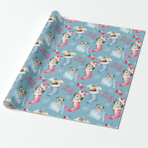 Puppies, stockings, and gifts - oh my! wrapping paper
