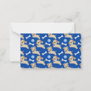 Puppies White Dog Bones Blue Ball Animal Lover Card