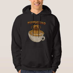 Puppuccino - Dog Lover Cappuccino Lover - Coffee D Hoodie