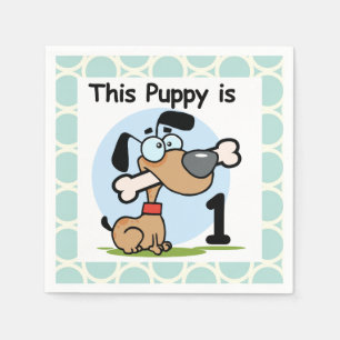 Puppy 1st Birthday Paper Napkins