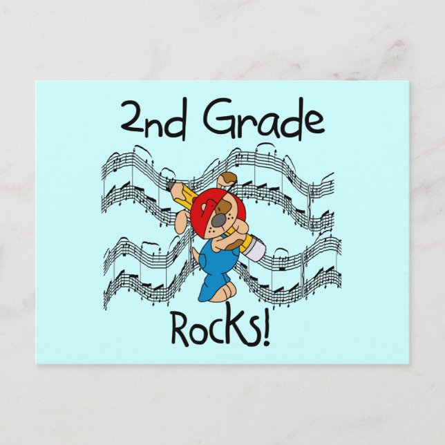 Puppy 2nd Grade Rocks Tshirts and Gifts Postcard (Front)