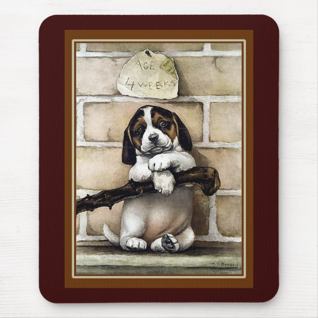 "Puppy, 4 Weeks Old" Mouse Mat (Front)