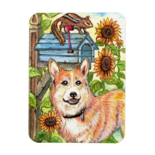 Puppy and Chipmunk by Mailbox Magnet
