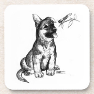 Puppy and Grasshopper Coaster