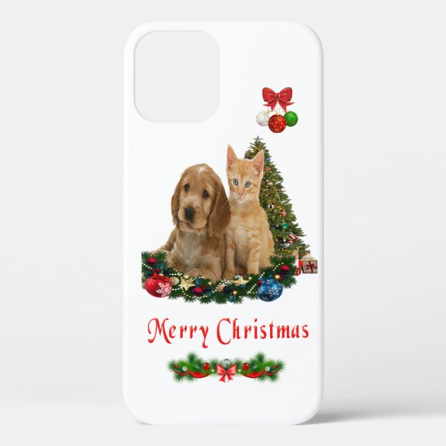 Puppy and kitten iPhone 12 case (Back)