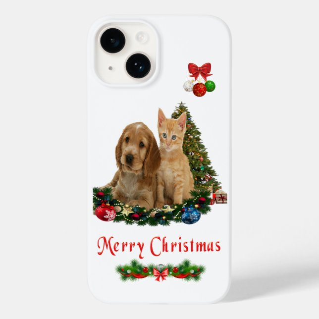 Puppy and kitten iphone 14 case (Back)