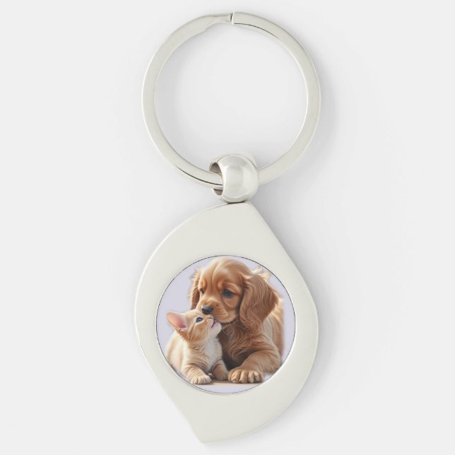 Puppy and Kitten Key Ring (Front)