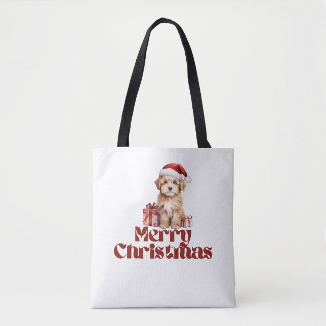 Puppy and presents tote bag (Front)