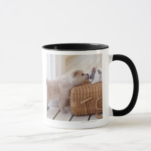 Puppy and rabbit mug