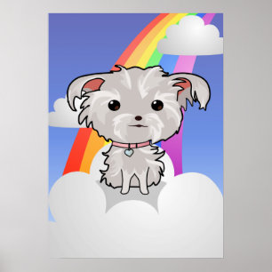 Puppy and Rainbow Poster