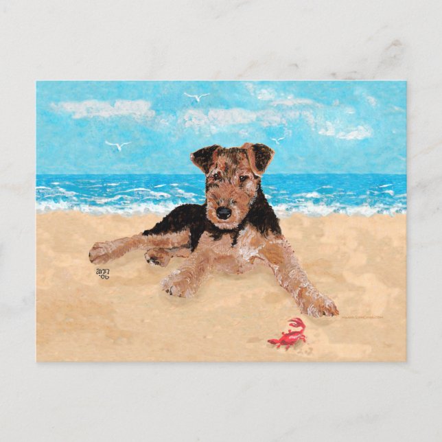 Puppy at the Beach Postcard (Front)