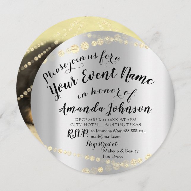 Puppy Baby Dog shower New Pet Photo Rose Gold Invitation (Front/Back)