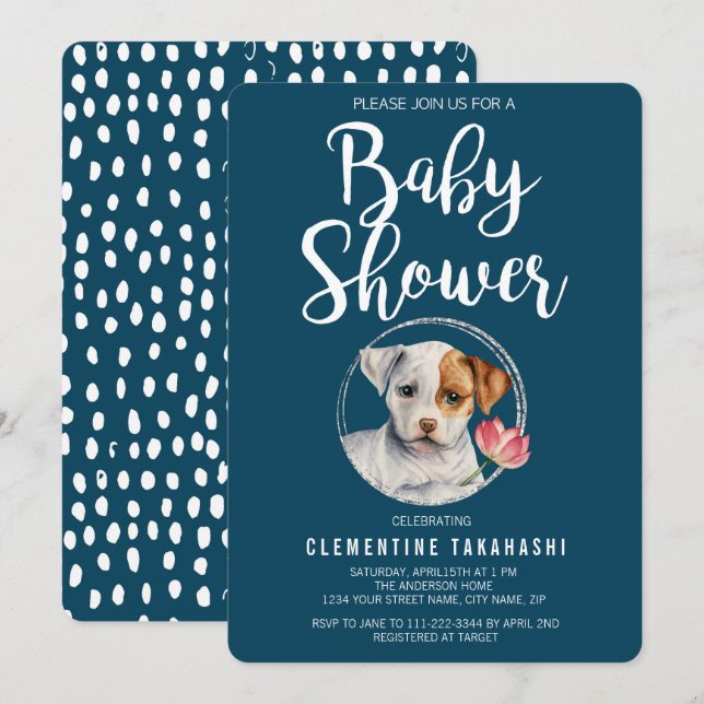 Puppy Baby Shower Invitation (Front/Back)
