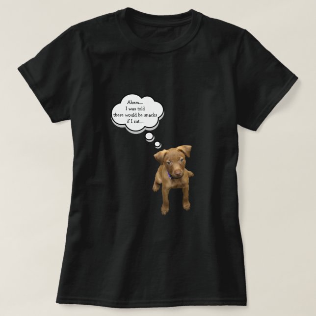 Puppy Begging for Snacks T-shirt (Design Front)