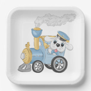 Puppy Birthday Boy Paper Plate