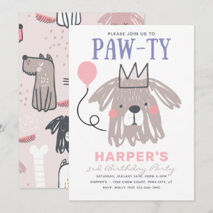 Puppy Birthday Invitation   Dog Party