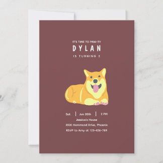 Puppy Birthday Invitation Dog Party Pawty
