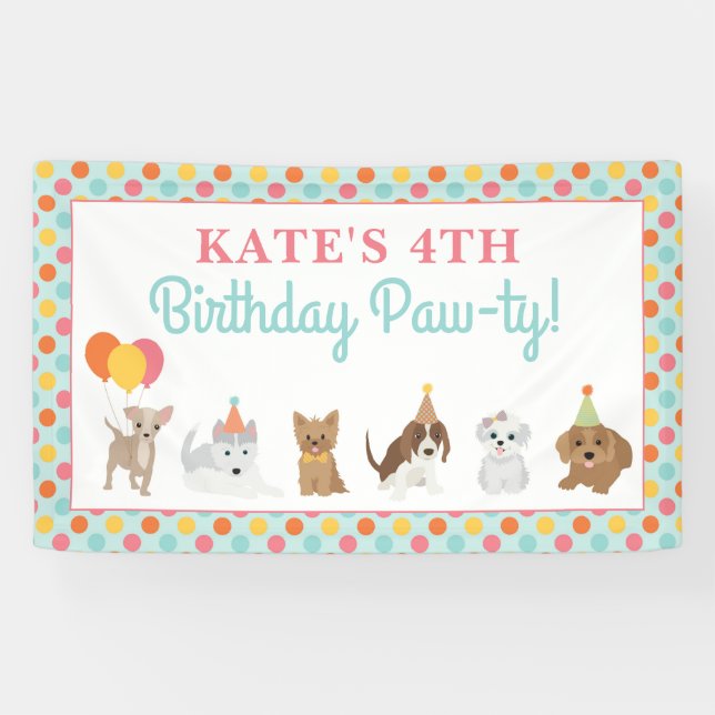 Puppy Birthday Party Banner (Horizontal)