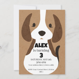 Puppy Birthday Party Invitation  Boys   Editable