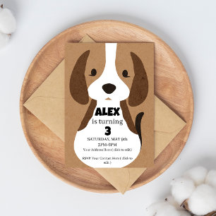 Puppy Birthday Party Invitation Boys Editable