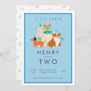 Puppy Birthday Party Invitation - Customisable