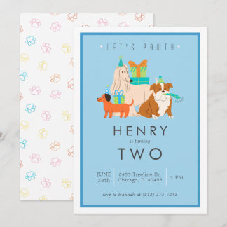 Puppy Birthday Party Invitation - Customisable