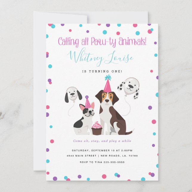 Puppy Birthday Party Invitations (Front)