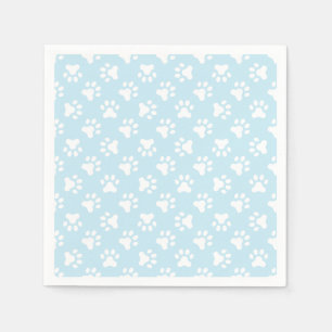 Puppy birthday party napkins blue paw prints