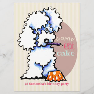 Puppy Birthday Party Poodle Girl Off-Leash Art™ Invitation