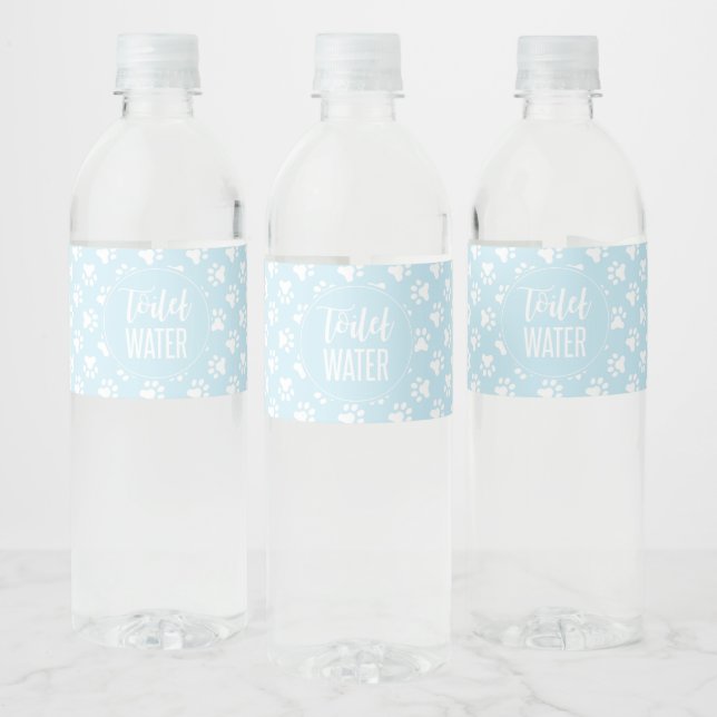 puppy birthday party toilet water bottle labels (Bottles)