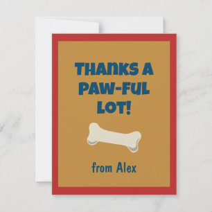 Puppy Birthday Paw-ty Thank You Card