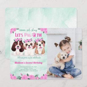 Puppy Birthday Photo Invitation