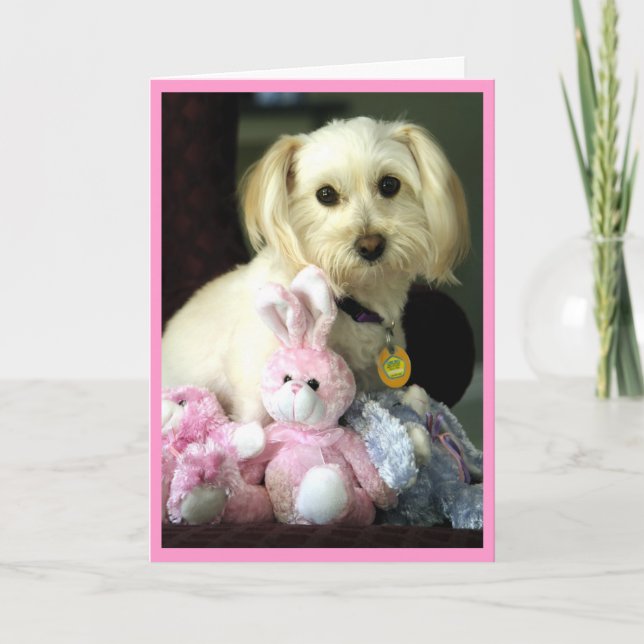 Puppy Bunny Easter Card (Front)