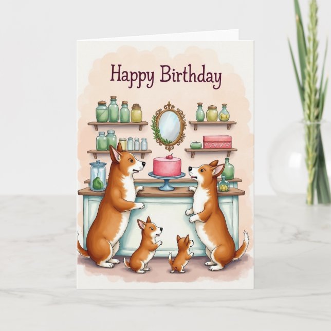 Puppy Cake Birthday Card (Front)
